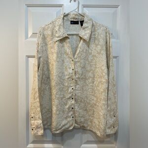 Relativity Women's 100% Linen Jacket Lightweight Plus Size 2X w Snaps Collared